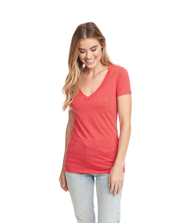 Next Level Apparel 6640 - Ladies CVC Deep V-Neck T-Shirt